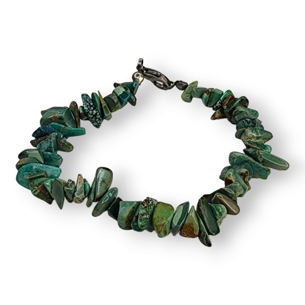 Unbranded Nugget Bracelet Turquoise 7.5" Green Blue Southwestern‎ Vintage Stone